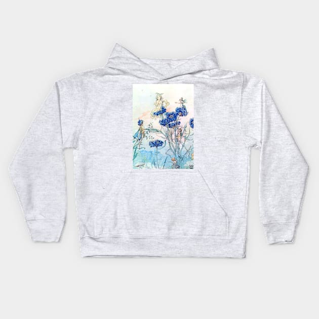 Cornflower Flower Fairies - Harold Gaze Kids Hoodie by forgottenbeauty